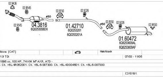 MTS C310191006423 Exhaust System
